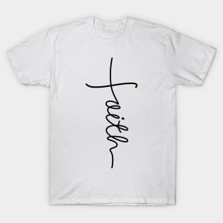 'Faith' Cross Religious Christian Design T-Shirt